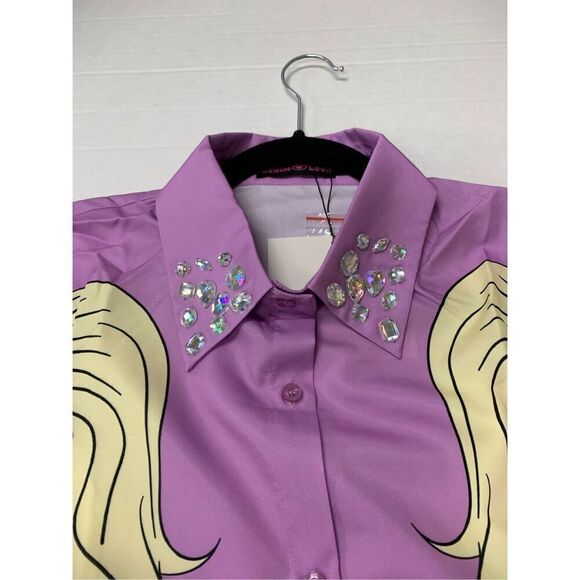 Pop Art Oversized Asymmetrical Blouse - Picture 5 of 6